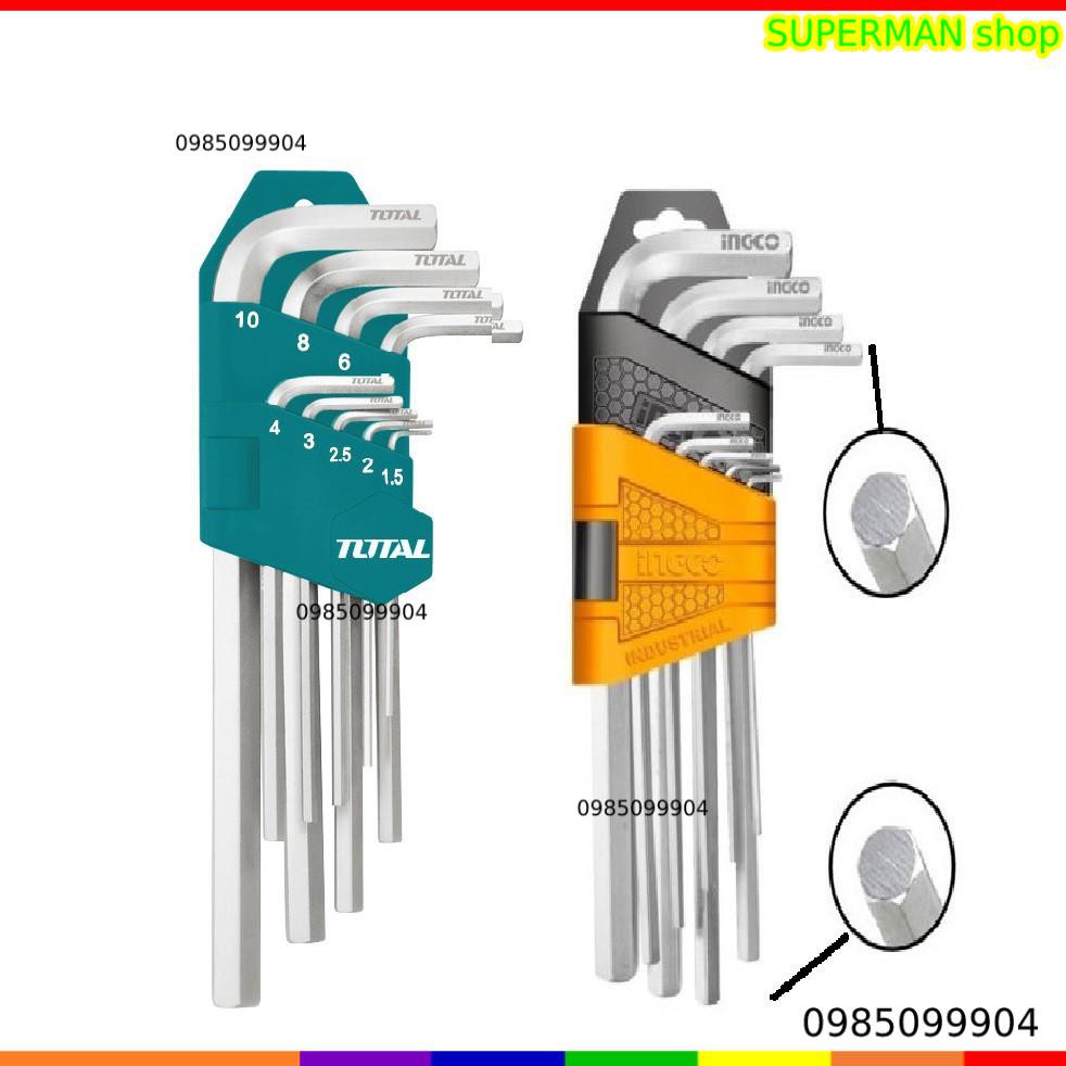 Bộ lục giác 9 cái hai đầu ( Đầu Bằng - Đầu Bằng ) TOTAL ( THT106191 / THT106192) INGCO ( HHK11091 / HHK11092)