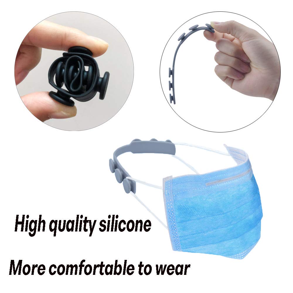 Bộ 4 Móc Đeo Khẩu Trang 3 Mức Độ Bằng Silicone Chống Trượt Có Thể Điều Chỉnh