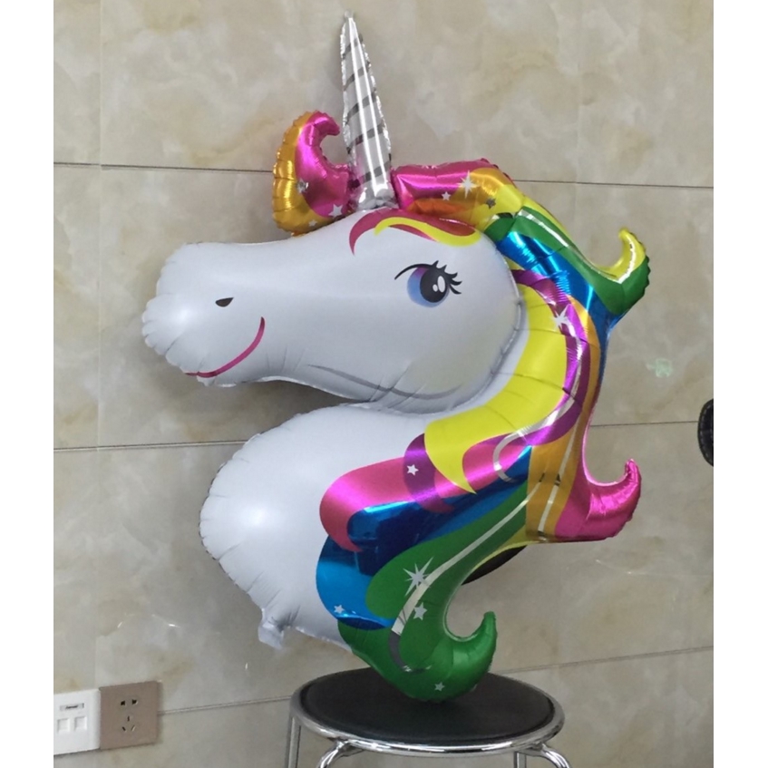 Bong bóng cầu vồng hình kì lân trang trí tiệc sinh nhật cho bé