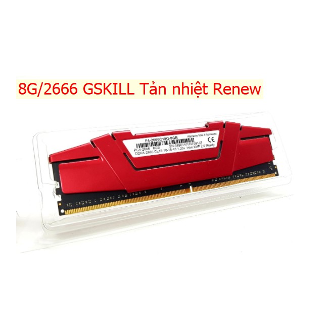 RAM DDR4 PC 8G - Bus 2400/2666 GSKILL Tản nhiệt Renew - Bảo hành 36T