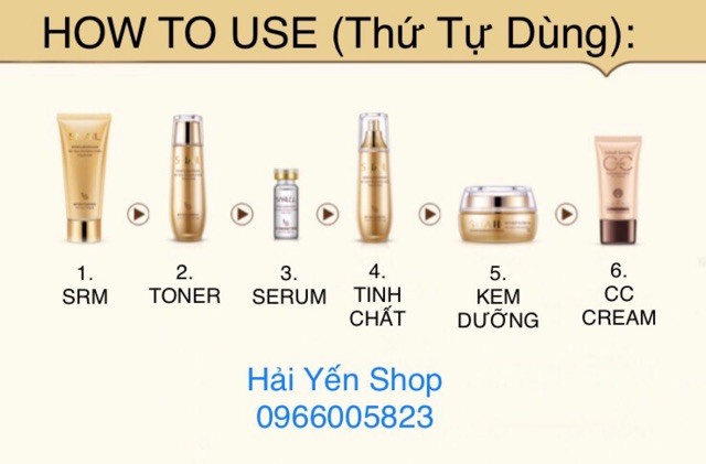 Bộ Mỹ Phẩm Chăm Sóc Da 6 món SnaiL Dưỡng Da Chuyên Sâu,Ngừa Mụn,Kháng Khuẩn