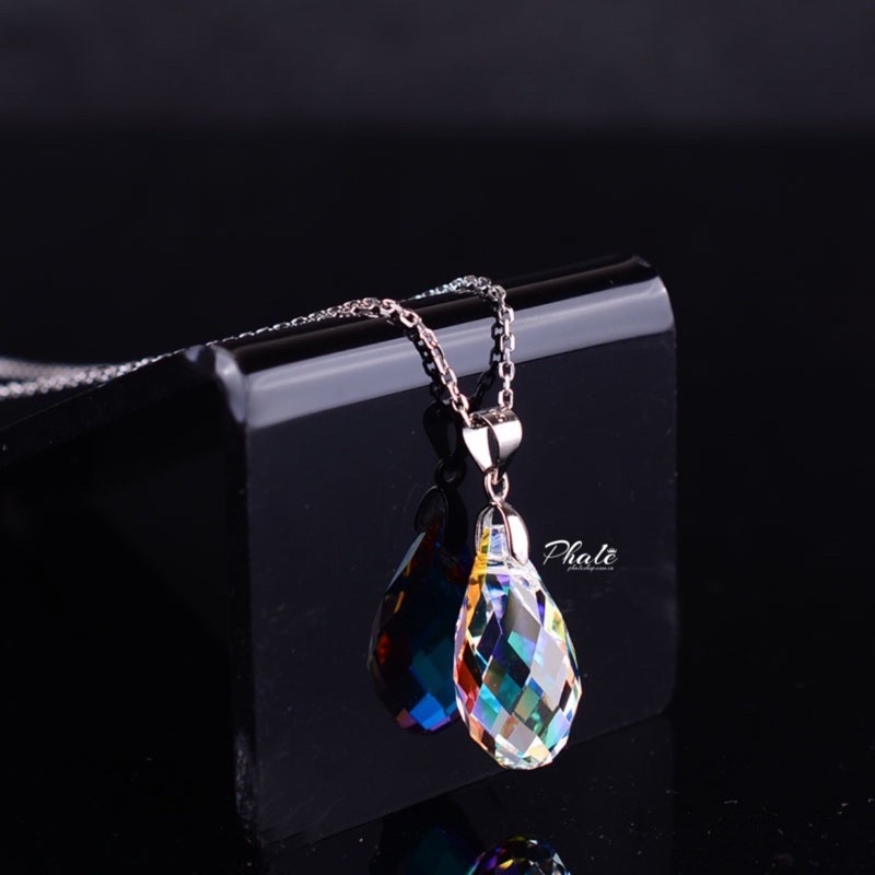 Mặt Dây Chuyền Pha Lê Swarovski Giọt Nước Dát Nhiễn S17mm