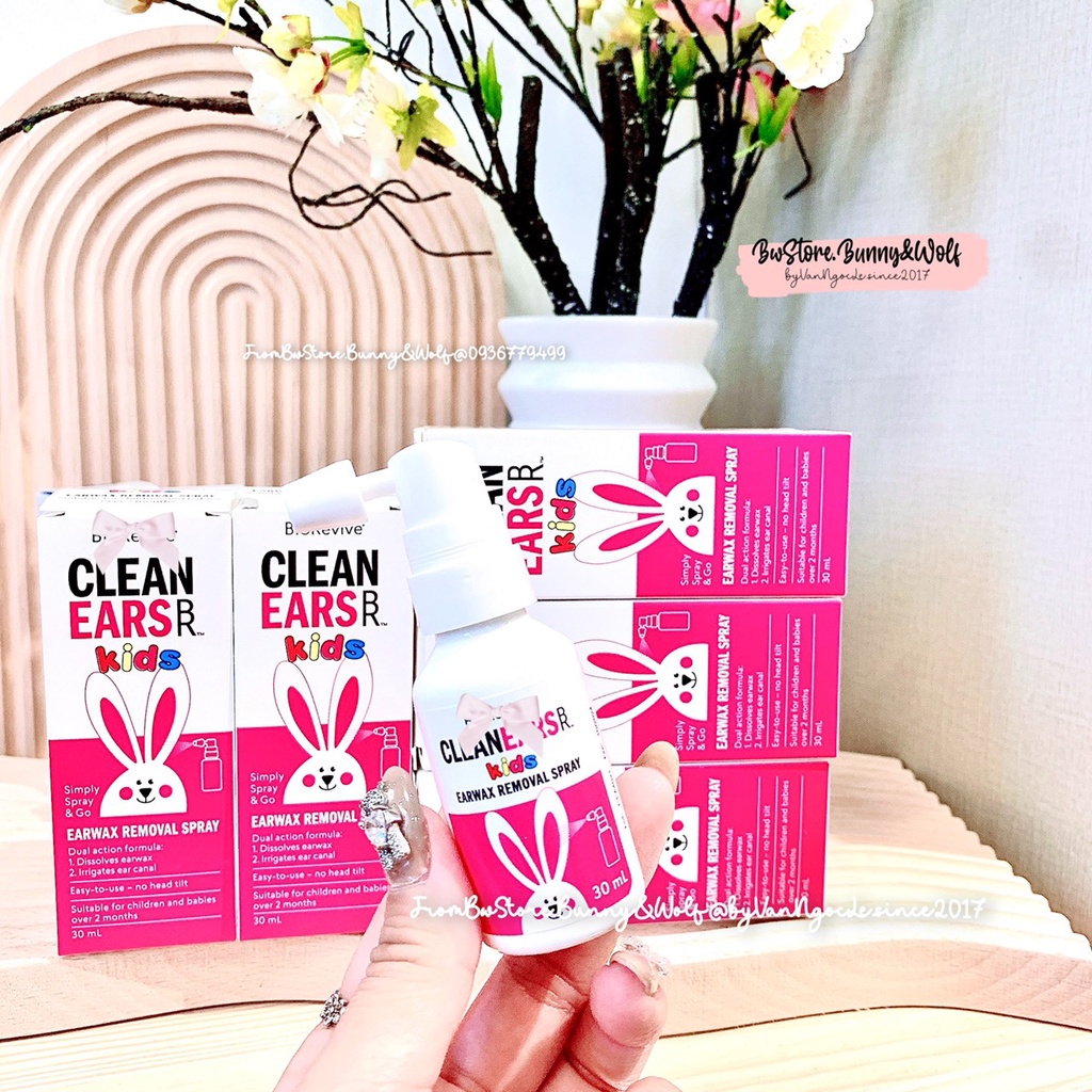Xịt Tan Ráy Tai Clean Ear Kids 30ml Úc cho bé từ 2m+ [Hàng Air]