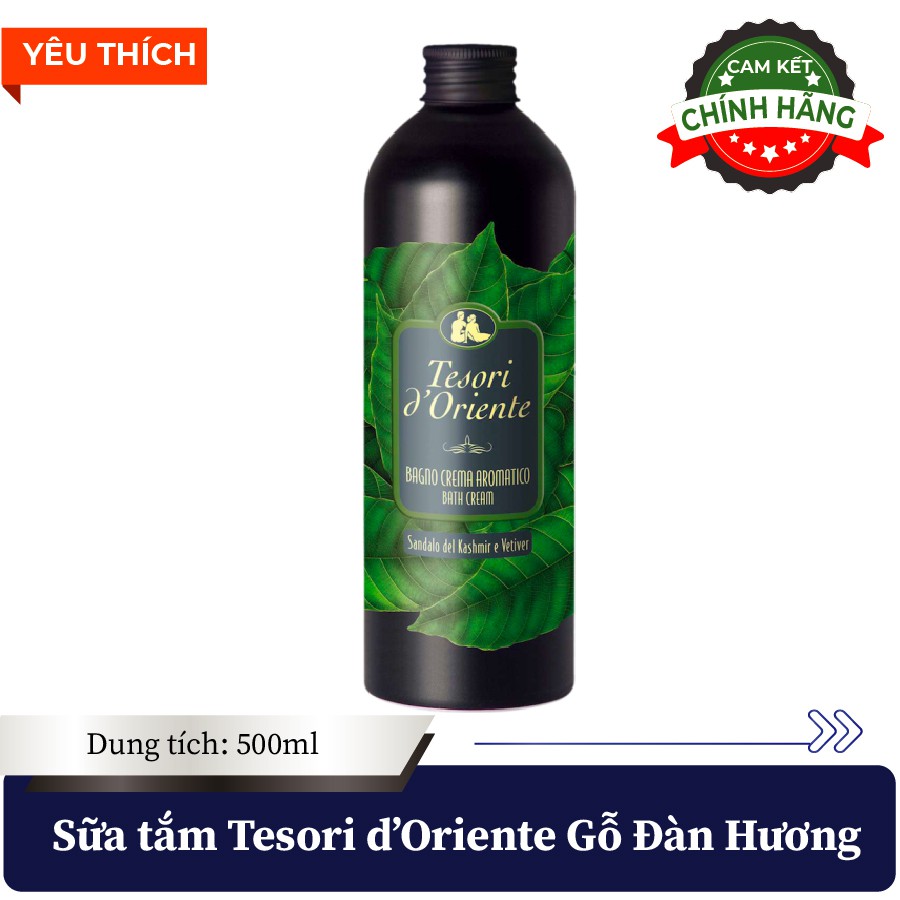 (HÀNG CHÍNH HÃNG) Sữa tắm nước hoa Tesori D' Oriente SANDALWOOD Gỗ Đàn Hương 500ml - Nhập khẩu từ ITALY