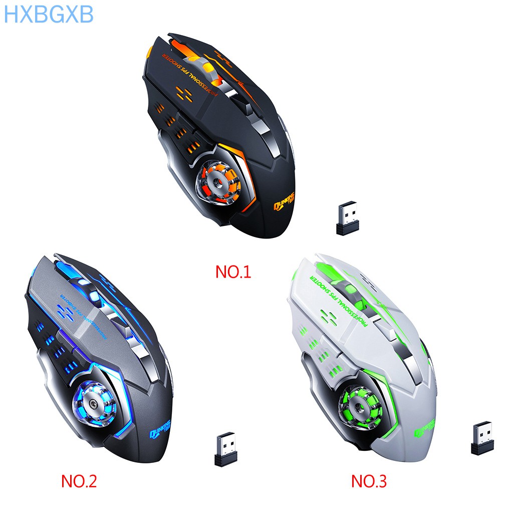 Chuột Máy Tính Không Dây 7 Màu 2.4g 6 Nút Bấm Dùng Để Chơi Game