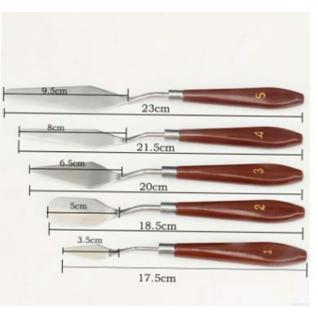Bộ Chà Láng 5 Món Cán Gỗ - Bộ Dụng Cụ Đắp Hoa Cho Bánh Kem Loại 5 Chi Tiết