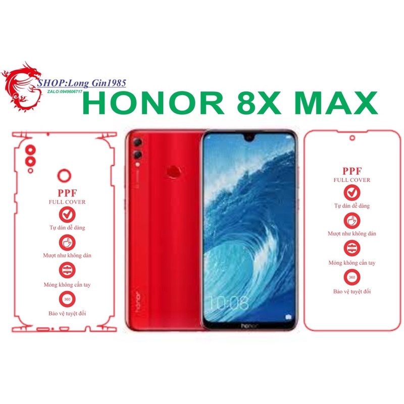 Honor 8 X Max miếng dán trong Ppf mặt trước mặt sau chống va đập chống trầy xước tốt