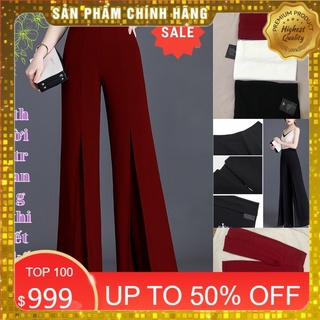 Quần ống rộng q 3058, quần giả váy, xẻ tà 2 lớp lưng cao, chất vải mềm mát, có 3 màu 5 size