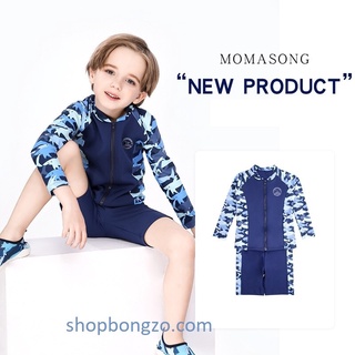 [Có sẵn] [Ảnh thật] [Chính hãng] Bộ bơi dài Momasong kéo khóa, quần cộc