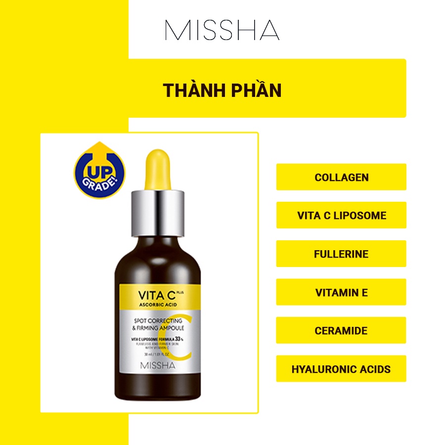 Tinh Chất Dưỡng Sáng, Mờ Thâm Missha Vita C Plus Spot Correcting &amp; Firming Ampoule 30ml