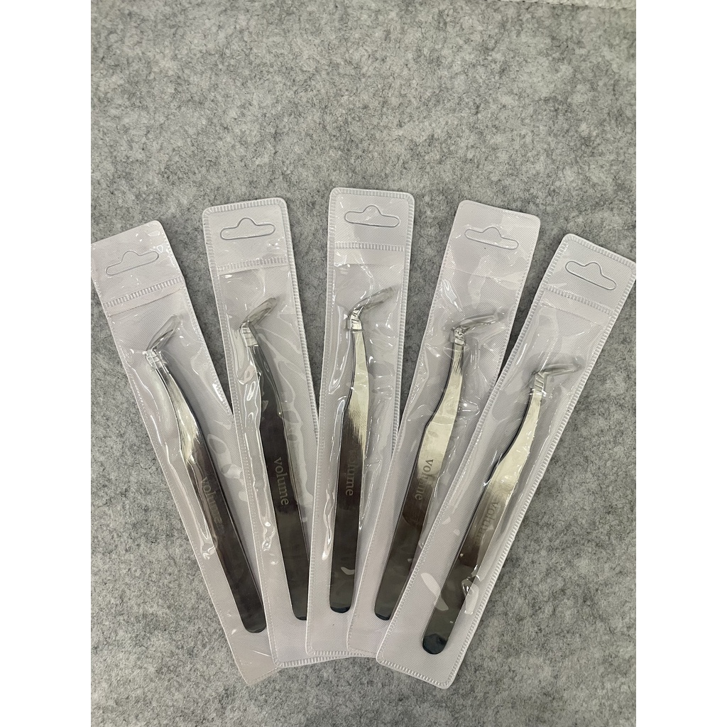 Nhíp nối mi volume mega bạc phủ nhám nano_gắp mi_dụng cụ nối mi_QUYÊN QUYÊN EYELASH