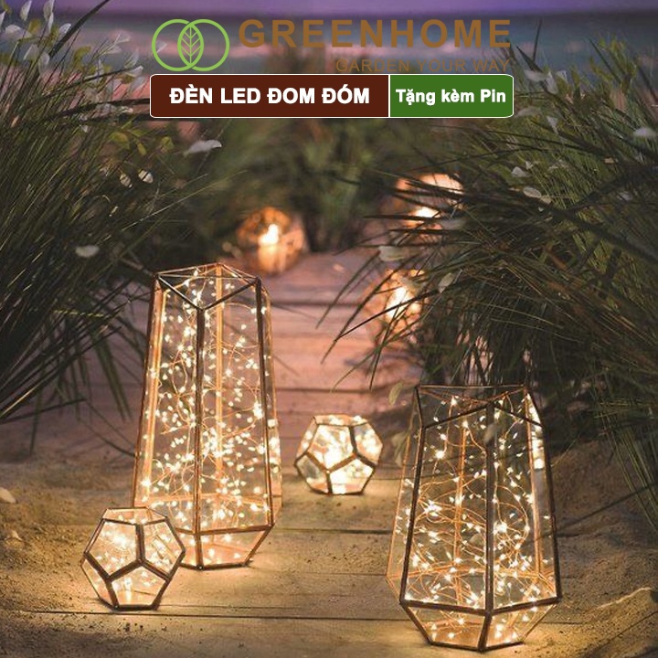 Đèn led đom đóm fairy lights Greenhome, 1 mét, 3 chế độ sáng, tặng kèm pin, chịu nước, trang trí khung tranh, lễ hội | BigBuy360 - bigbuy360.vn