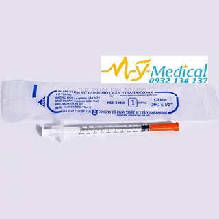 Bơm tiêm 1ml Vinahankook insulin (Bơm tiêm cam)