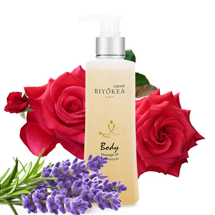 DẦU MASSAGE BODY, DẦU MÁT XA THƯ GIÃN OẢI HƯƠNG VÀ HOA HỒNG 200ML BIYOKEA