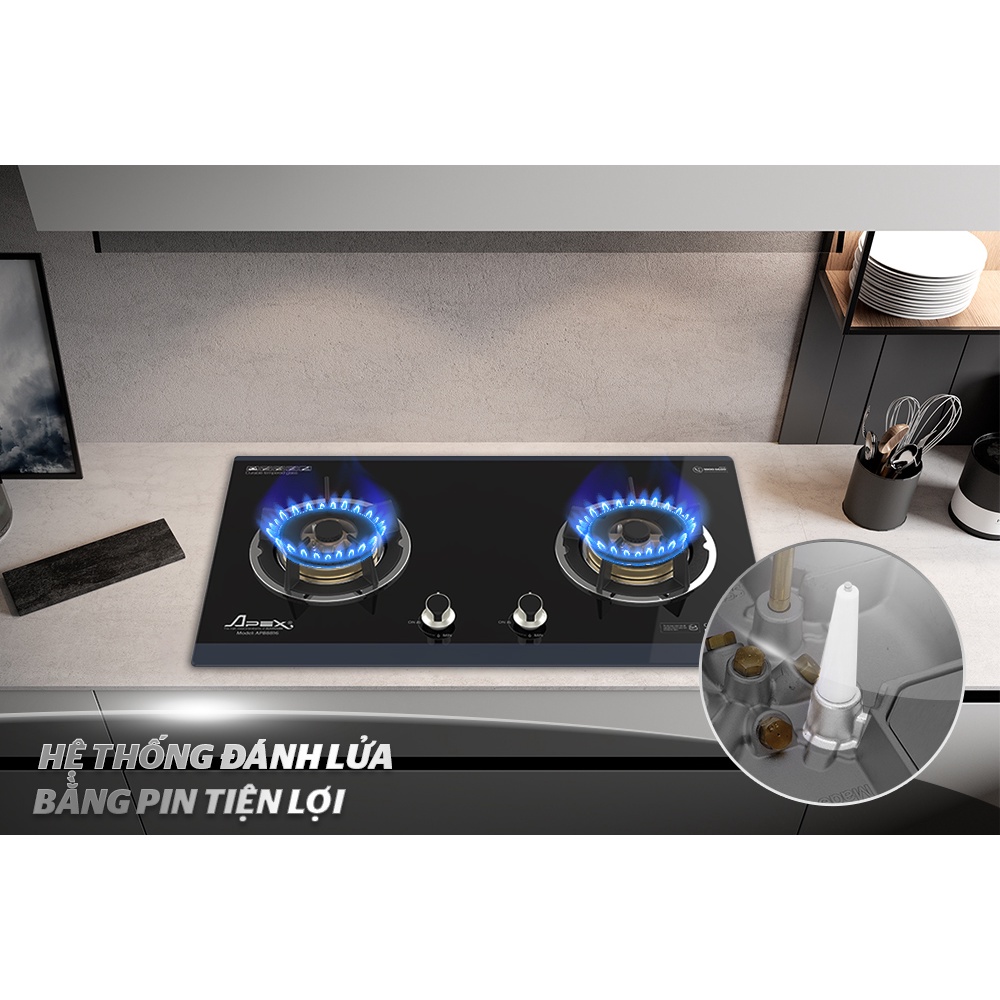 BẾP GAS ÂM KÍNH  SUNHOUSE APEX APB8816