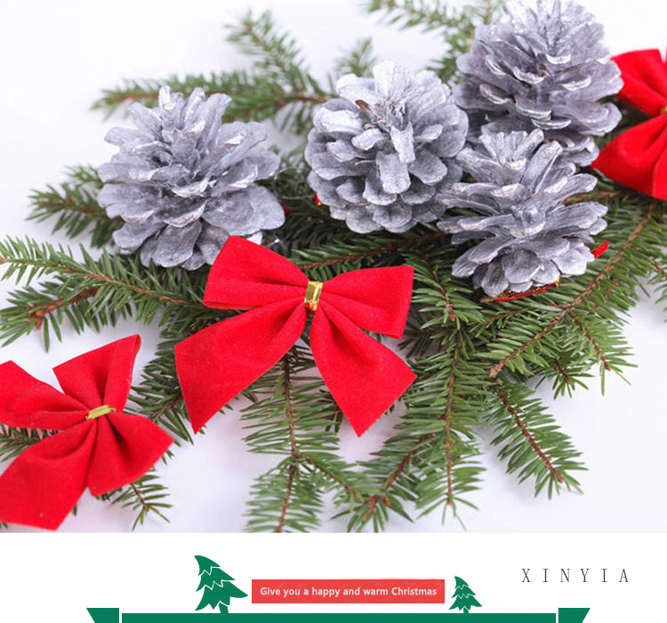 Bộ 12 nơ trang trí cây thông giáng sinh xinh xắn nhiều màu tùy chọn