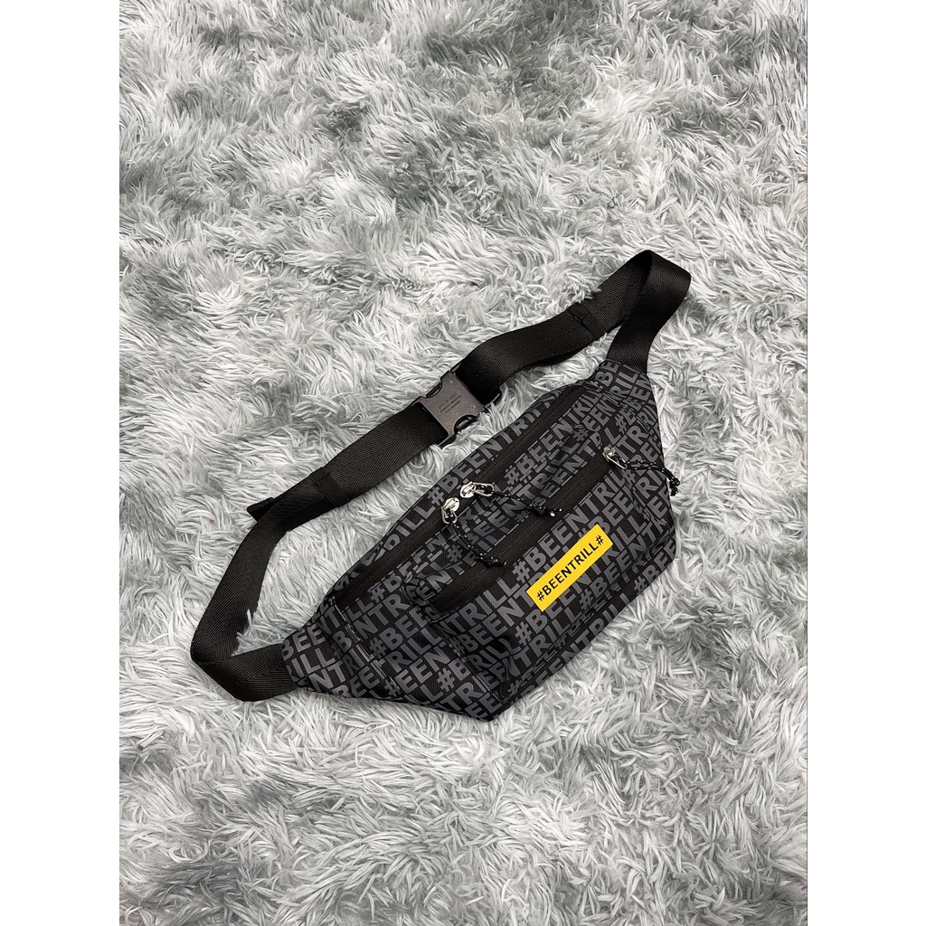 Túi Đeo Chéo #Beentrill# Monogram Waist Bag Black B426