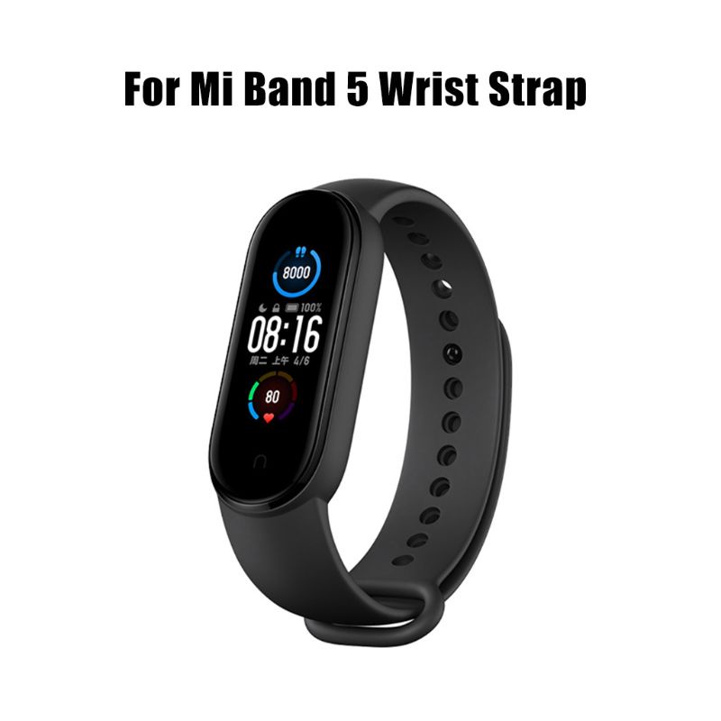 Dây đeo thay thế bằng silicon mềm bền cho đồng hồ thông minh Xiao-mi Mi Band 5