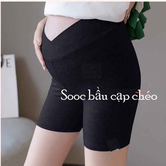 Quần Bầu Sooc,Quần Đùi Bầu Cạp Chéo Tiện Lợi