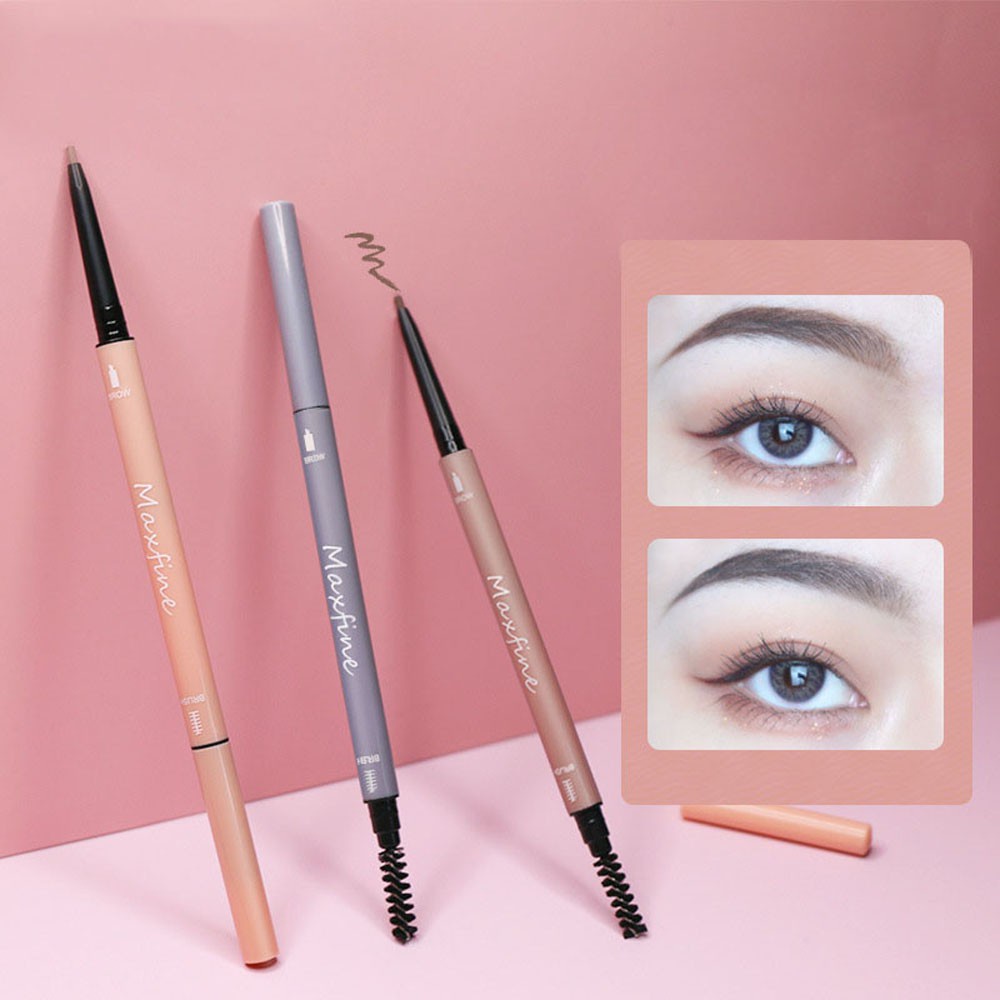 (Hàng Mới Về) Bút Chì Kẻ Lông Mày Hai Đầu Bằng Nhựa Siêu Mịn Chống Nước Lâu Trôi Cho Nữ
