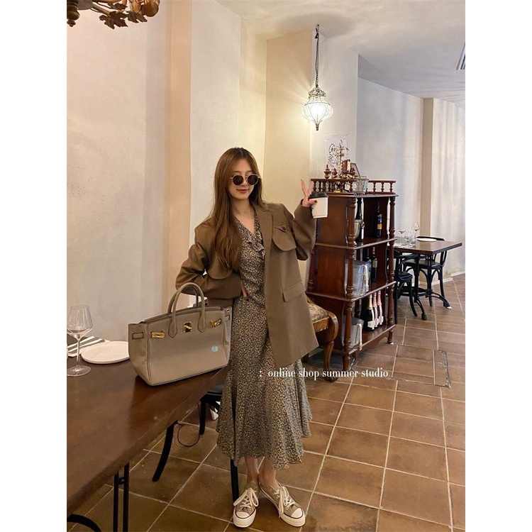 Áo khoác blazer thu đông kèm đai đẹp sang trọng 2022