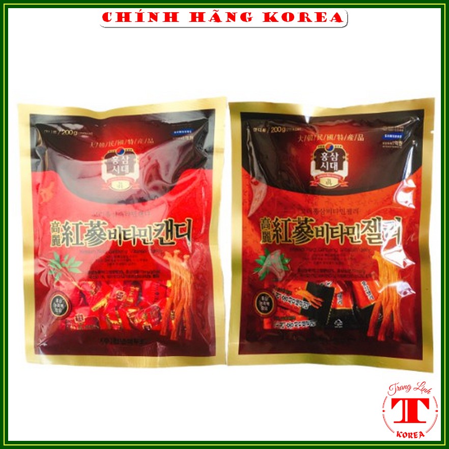 Kẹo hồng sâm hàn quốc, gói 200gr - Kẹo sâm dẻo chính hãng Korea, tranglinh