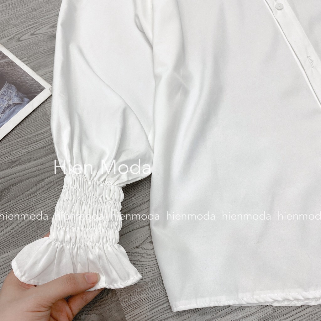 Áo sơmi nữ tay bo chun,Áo sơ mi công sở dài tay | BigBuy360 - bigbuy360.vn