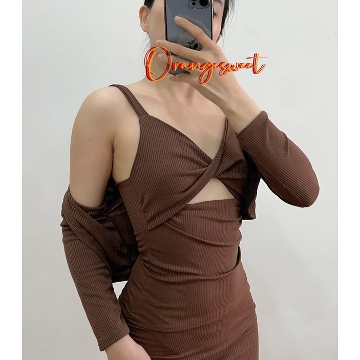 Set Đầm Body Khoét Ngực Cá Tính  SetKN