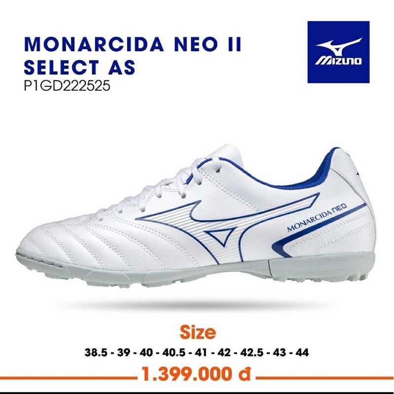 [ MIZUNO ] Giày đá bóng Mizuno Monarcida Neo II Select As Trắng