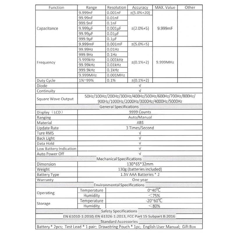 Vạn năng kế điện tử AN8008 chất lượng cao