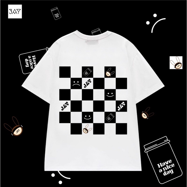 Áo Thun Tay Lỡ Unisex JAY NICE 🏁 màu ĐEN/TRẮNG /Nam nữ unisex/ Áo phông cổ tròn form rộng Jaystoree 🖤