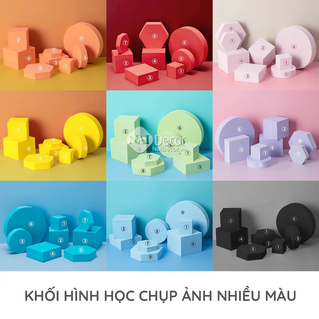 Khối hình học Nhiều Màu, nhiều kích thước dùng chụp ảnh sản phẩm P1