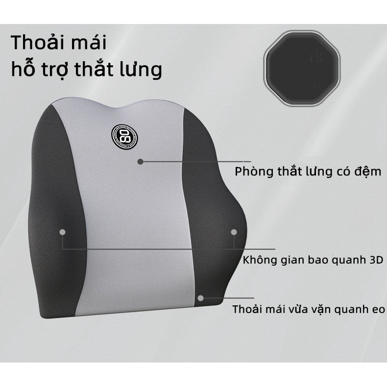 Bộ gối tựa đầu ô tô Gối chữ U gối tựa lưng ô tô Gối kê cổ ô tô Memory foam hỗ trợ thắt lưng Gối kê cổ ô tô Memory foam Gối kê cổ êm ái thân thiện với làn da Phụ kiện ô tô