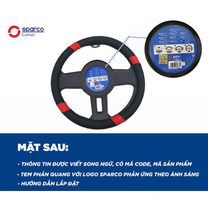 Bọc vô lăng Chính hãng Sparco mã 1117RD - đầy đủ tem mác, khung vô lăng