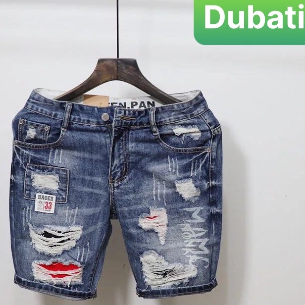QUẦN SHORT LƯNG JEAN NAM LÓT VẢI ĐỎ ĐEN CHẤT BÒ XANH SIÊU HOT - DUBATI FASHION
