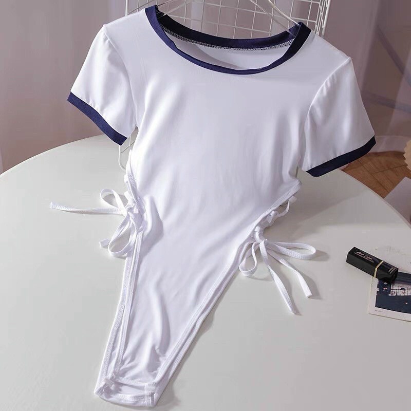 Bộ bodysuit trơn dây rút gợi cảm N55 | WebRaoVat - webraovat.net.vn