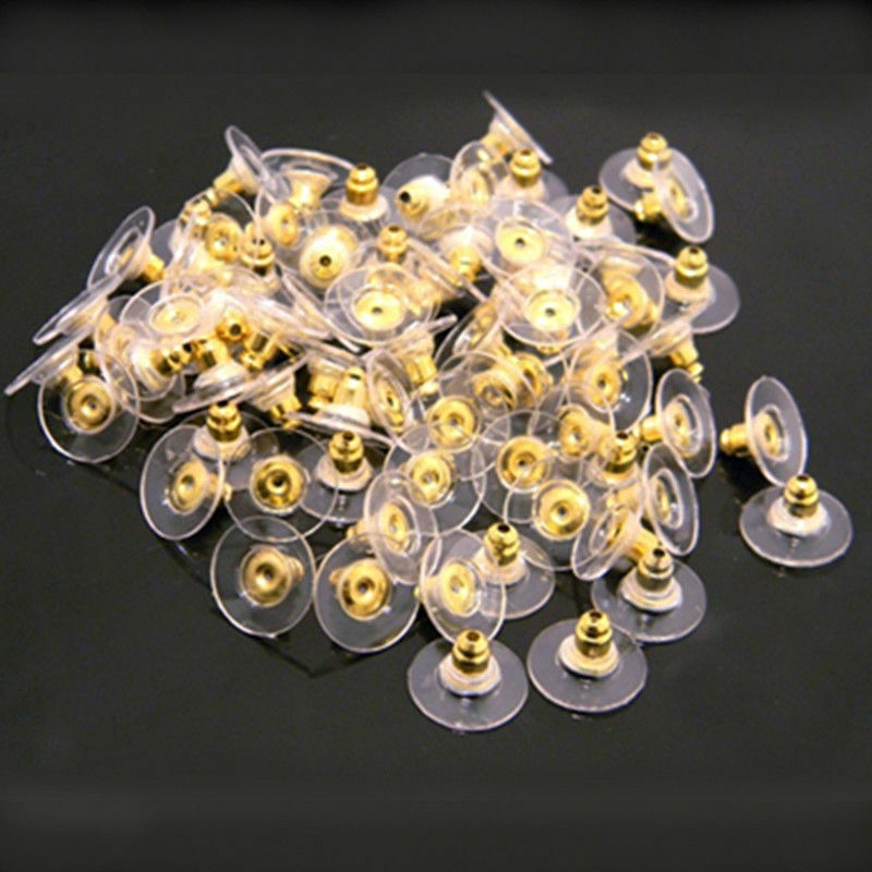 90 pcs Earring Backs Stoppers Findings Ear Post Nuts Gold/Silver/Bronze