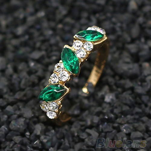 Nhẫn họa tiết hoa lá đính đá sang trọng cá tính dành cho nữ