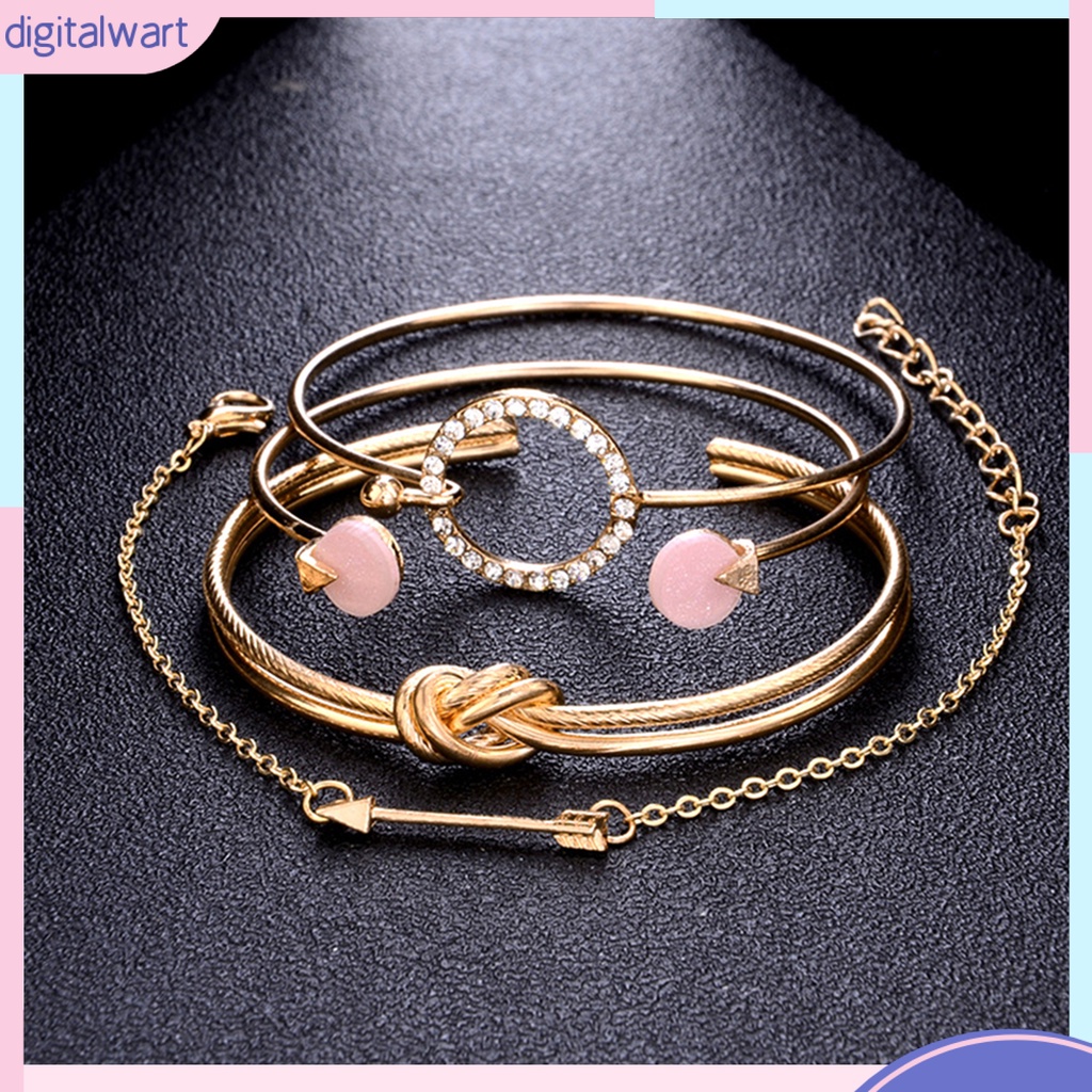 Set 4 vòng đeo tay kiểu dáng thời trang phong cách cho nữ