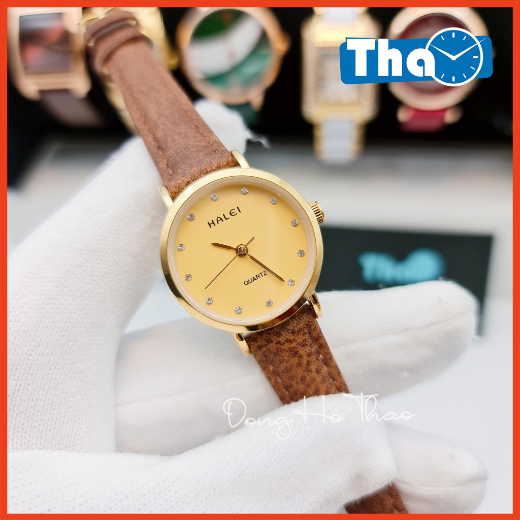 [Mã FAMAYFA2 giảm 10K đơn 50K] Đồng Hồ Nữ Dây Da Halei 542 Thiết Kế Tối Giản Sang Chảnh Chống Nước