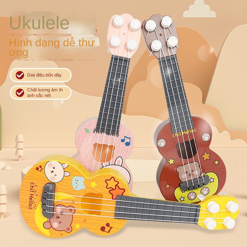 CĐàn guitar trẻ em đồ chơi cô gái cậu bé nhỏ ukulele mô phỏng nhạc cụ cho người mới bắt đầu violin