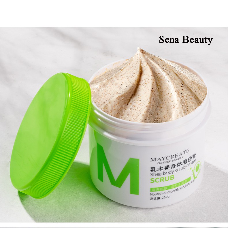 Một Hũ Tẩy Da Chết Body Sáng Da Qủa Bơ Maycreate Shea Crub 250ML