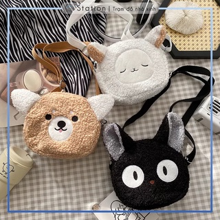 Túi đeo chéo streetstyle hình cừu gấu mèo cute - PK055