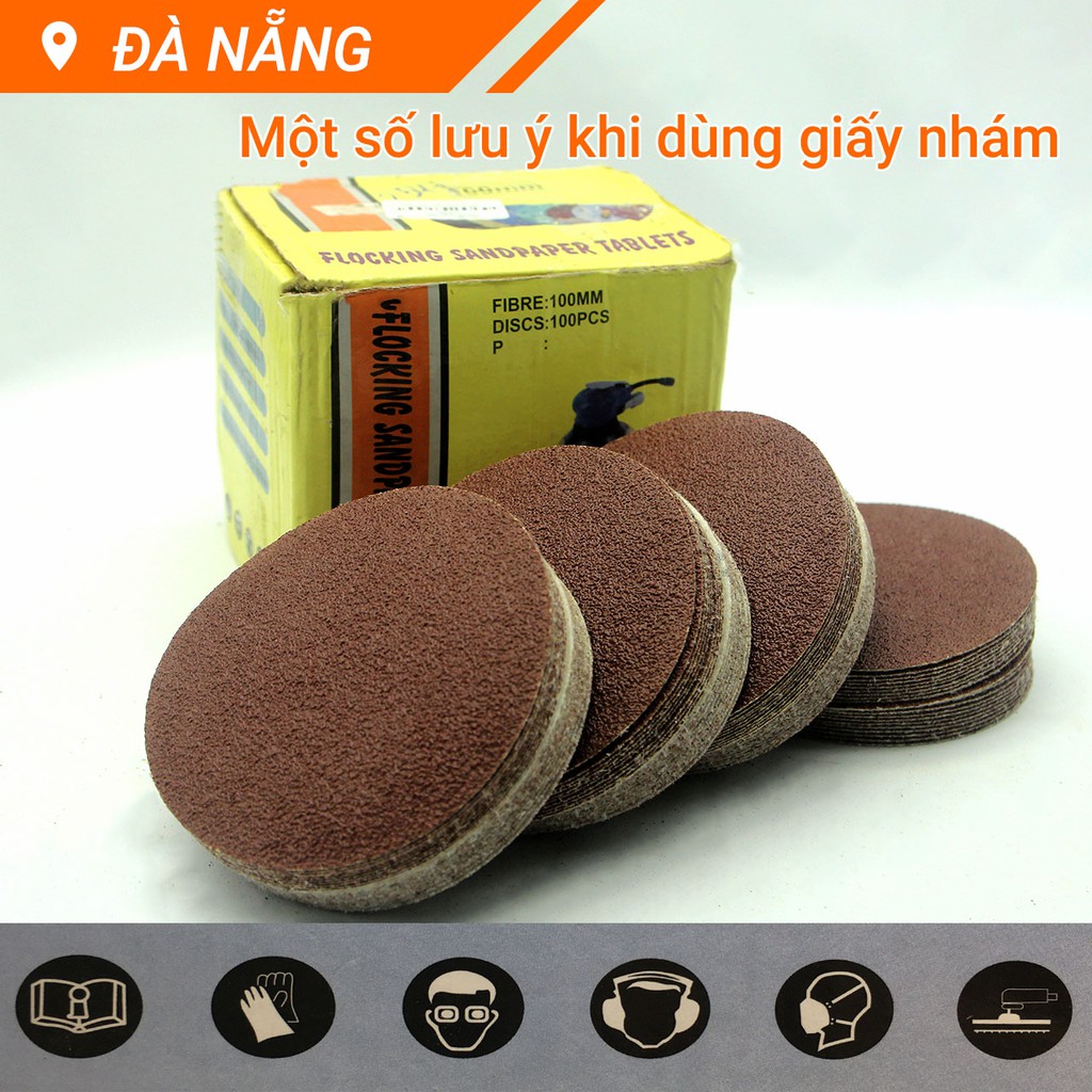 Hộp 100 giấy nhám tròn 100mm chuẩn P40