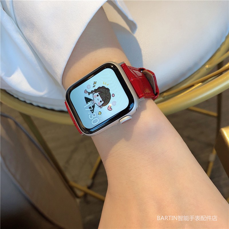 Dây Đeo Đồng Hồ Họa Tiết Da Cá Sấu Cho Apple Watch 38mm 40mm 42mm 44mm T500 W26 U78
