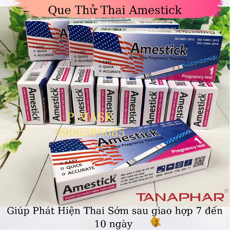 Que thử thai Amestick phát hiện thai sớm, nhanh chóng - Que thử thai Tanaphar Amestick tiện lợi, chính xác ( 1 que )