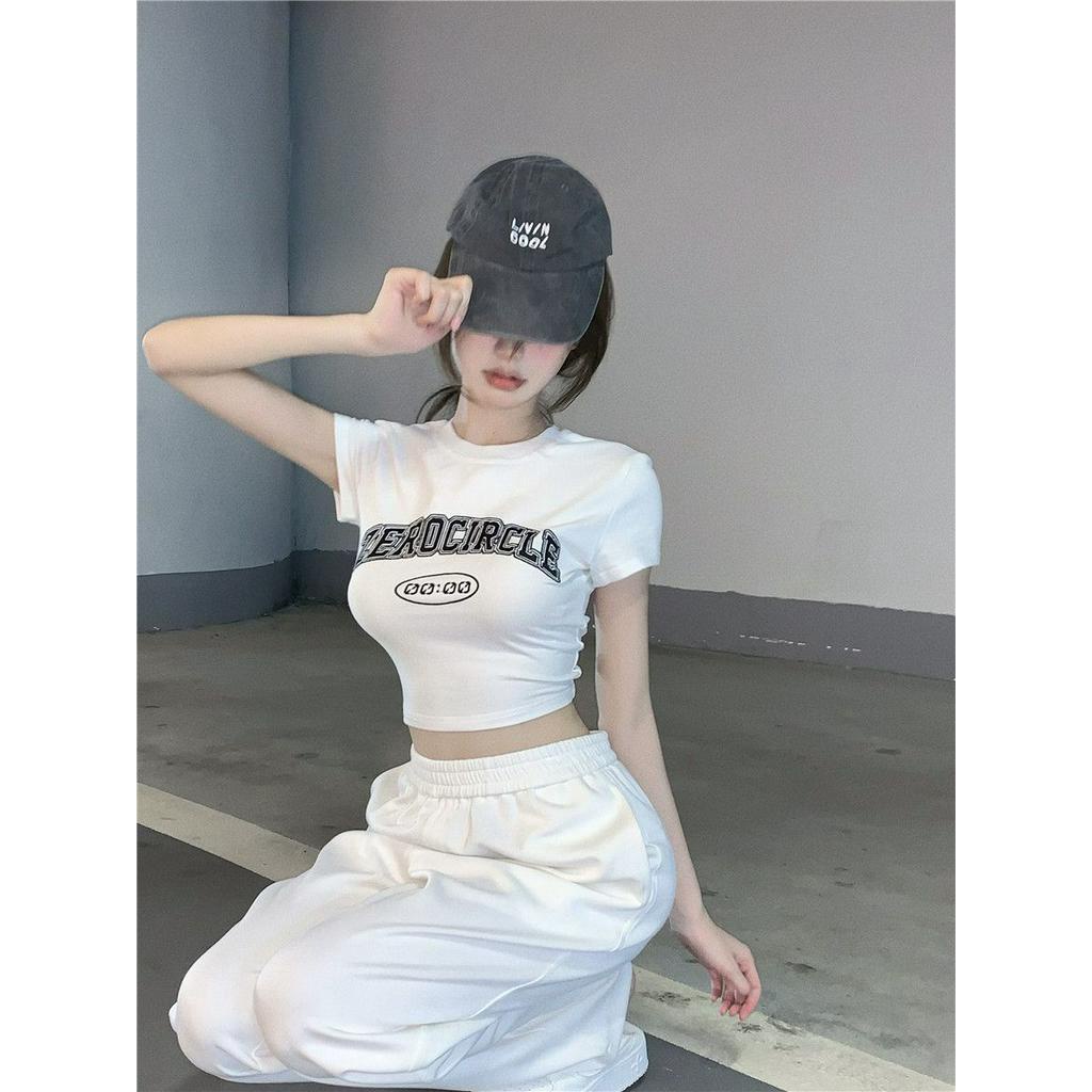 JINSHIHUI  áo croptop Áo Thun nữ baby tee Thiết kế ít eo slim hottie 2023 NEW Comfortable Chic Korean Style Hàn Quốc A29J1AX 36Z230909