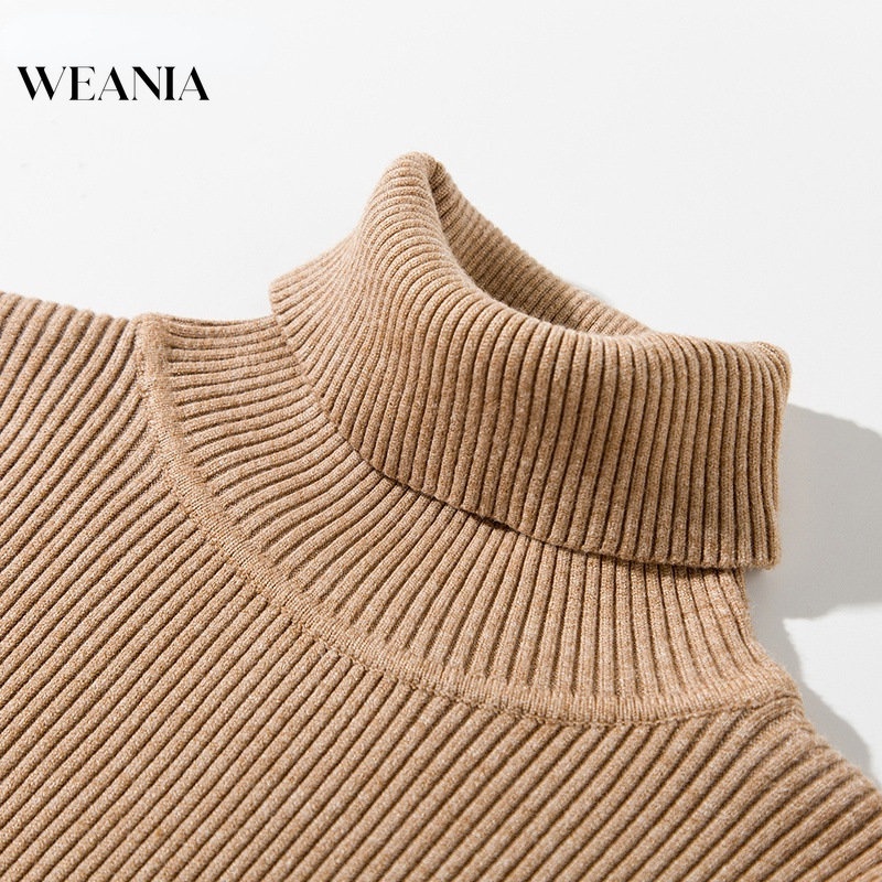 Áo Sweater Dệt Kim Mỏng Cổ Lọ Có 23 Màu Thời Trang Cho Nữ