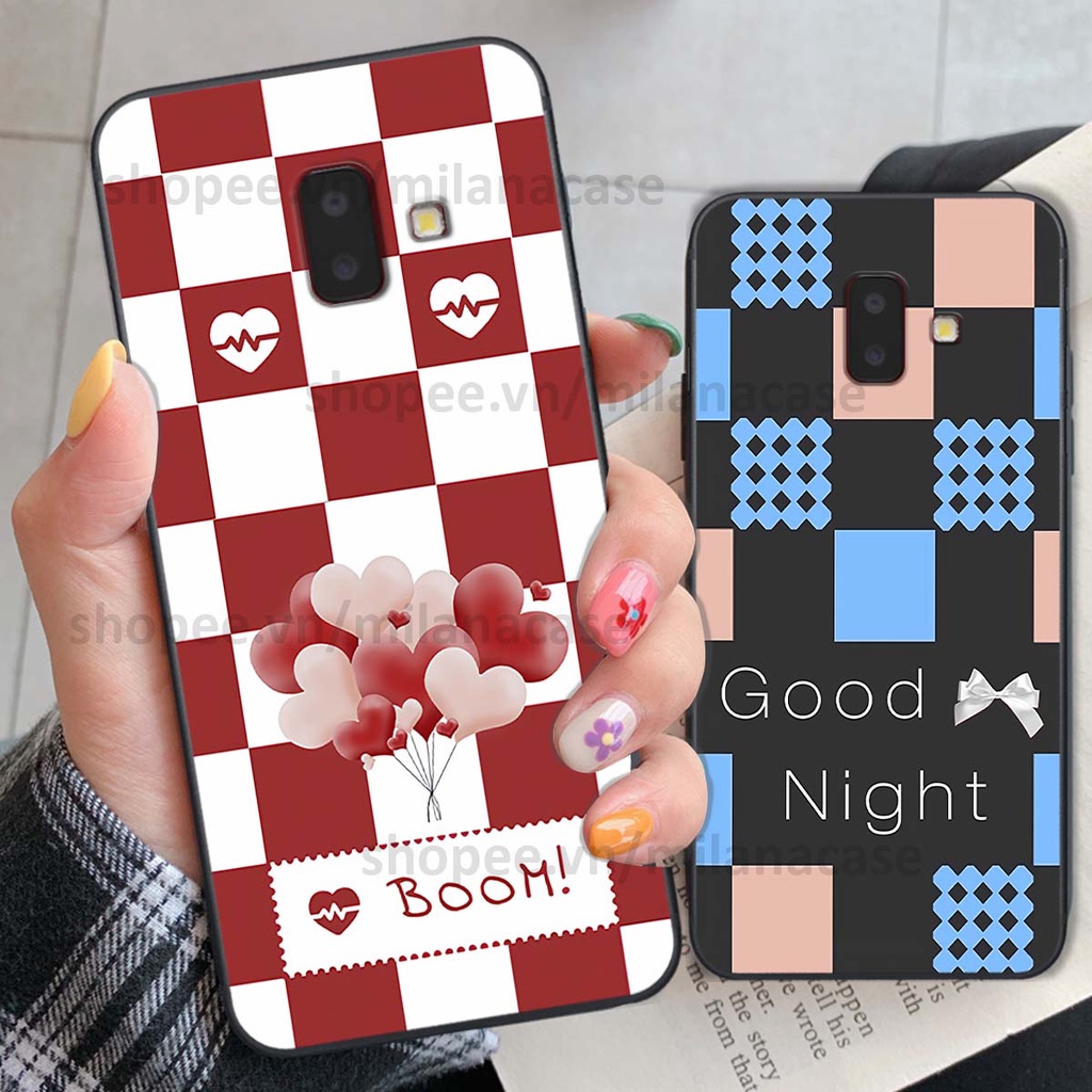 Ốp Samsung J6 2018 / J6 Plus / J6+ caro họa tiết nhiều màu sắc siêu đẹp thời trang cá tính