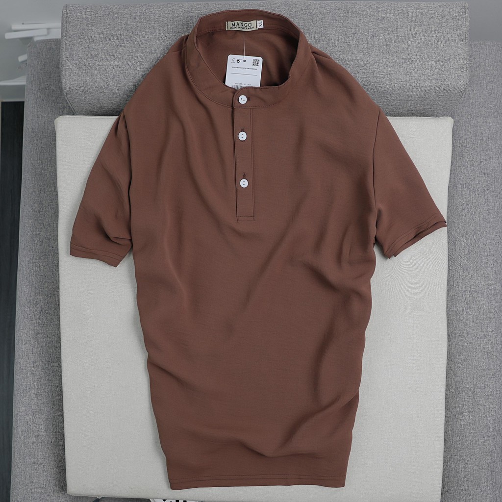 Áo đũi Mango xuất khâu , áo sơ mi tay lỡ áo cỗ tàu vải đũi chất lượng cao | BigBuy360 - bigbuy360.vn
